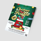 Christmas Raffle Green & Gold Holiday Ticket Sack  Flyer