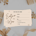 Christmas Raffle Winter Snow Company Logo Ticket<br><div class="desc">Christmas Enter to Win tickets in feestelijke beige kleuren met ruimte voor je logo op de achterkant. Met trendy lettertypen en een eenvoudig ontwerp voor sneeuwvlokken in de winter is dit loterijticket perfect om te gebruiken voor uw kerst- of winterprijstrekking. Of het nu gaat om een bedrijfs- of privéfunctie, dit...</div>