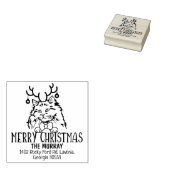 Christmas Rag Doll Cat Retouradres Rubberstempel (Gestempeld)