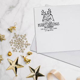 Christmas Rag Doll Cat Retouradres Rubberstempel