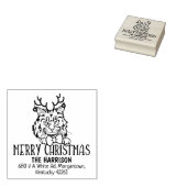 Christmas Ragamuffin Cat Retouradres Rubberstempel (Gestempeld)