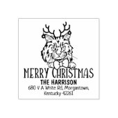 Christmas Ragamuffin Cat Retouradres Rubberstempel (Afrduk)