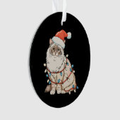 Christmas Ragdoll Cute Cat Santa Hat Xmas Lights Ornament (voorkant)