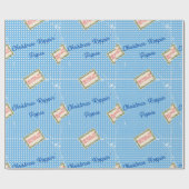 Christmas Rappin' Blue Cadeaupapier (Vlak)