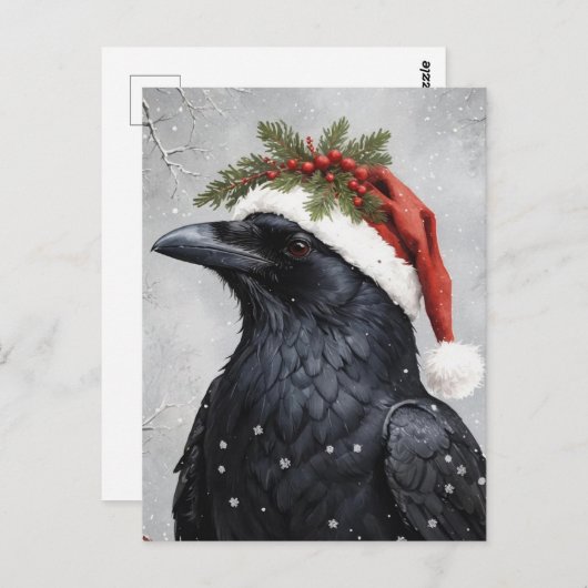 Christmas Raven Briefkaart (Voorkant / Achterkant)