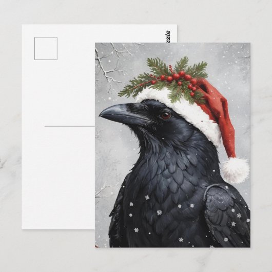 Christmas Raven Briefkaart (Voorkant / Achterkant)