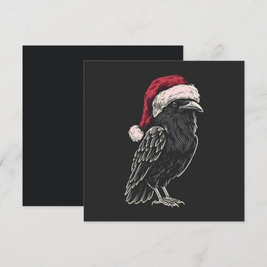 Christmas Raven Feestdagenkaart (Voorkant / Achterkant)