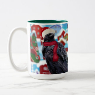 Christmas Raven helemaal uitgedost Koffie mok