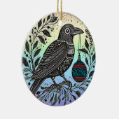 Christmas Raven Keramisch Ornament (Rechts)