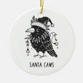 Christmas Raven Santa Caws Keramisch Ornament (Voorkant)