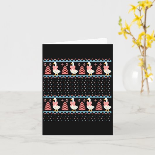 Christmas Rch Goose Ugly Sweater Pajama Xmas Tree  Kaart (Gele Bloem)