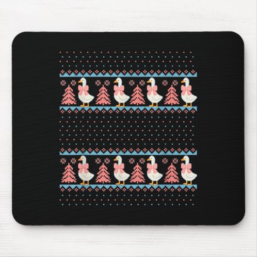 Christmas Rch Goose Ugly Sweater Pajama Xmas Tree Muismat (Voorkant)