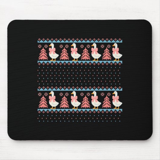 Christmas Rch Goose Ugly Sweater Pajama Xmas Tree  Muismat (Voorkant)