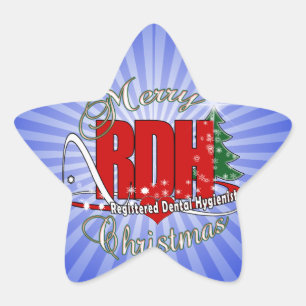 CHRISTMAS RDH geregistreerde tandheelkundige apoth Ster Sticker
