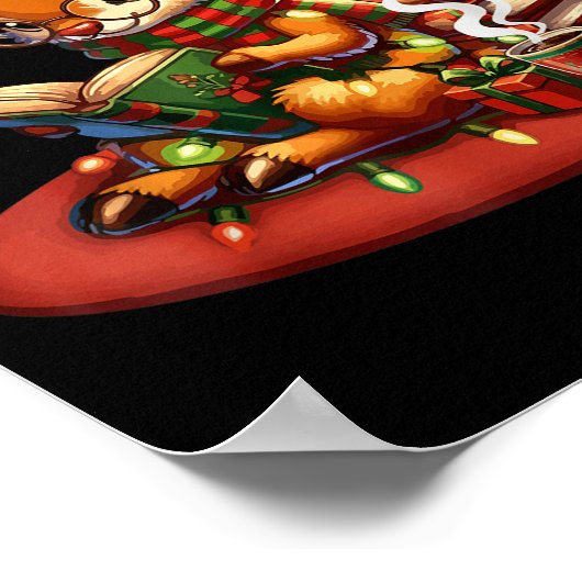 Christmas Reading Book Lovers Bookworm Coffee Rein Poster (Hoek)