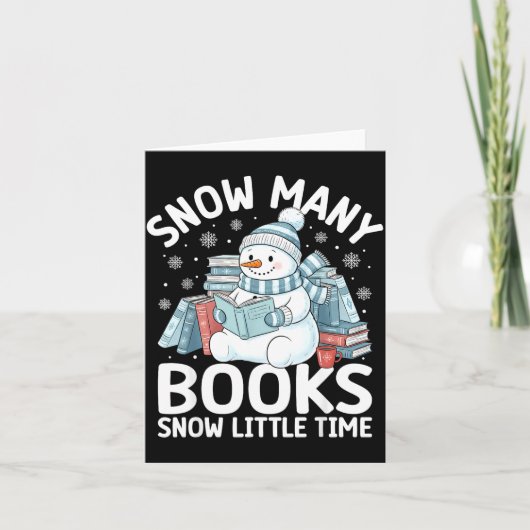 Christmas Reading Snowman So Many Books Men Women  Kaart (Voorkant)
