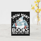 Christmas Reading Snowman So Many Books Men Women  Kaart (Gele Bloem)