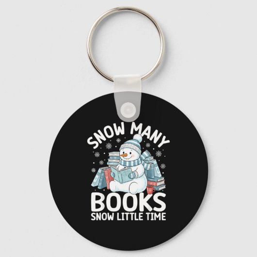 Christmas Reading Snowman So Many Books Men Women  Sleutelhanger (Voorkant)