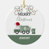 Christmas Recycling Garbage Truck Custom Keramisch Ornament (Achterkant)