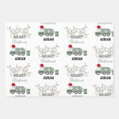 Christmas Recycling Garbage Truck Custom Name Inpakpapier Vel (Voorkant 3)