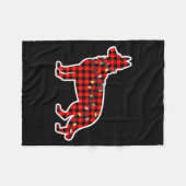 Christmas Red And Black Buffalo Plaid German Sheph Fleece Deken (Voorkant (Horizontaal))