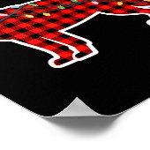 Christmas Red And Black Buffalo Plaid German Sheph Poster (Hoek)