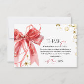 Christmas Red and Gold Baby Shower Bedankkaart (Voorkant)