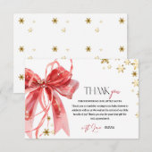 Christmas Red and Gold Baby Shower Bedankkaart (Voorkant / Achterkant)