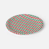 Christmas Red and Green Chevron Paper Plates Papieren Bordje (Gekanteld)