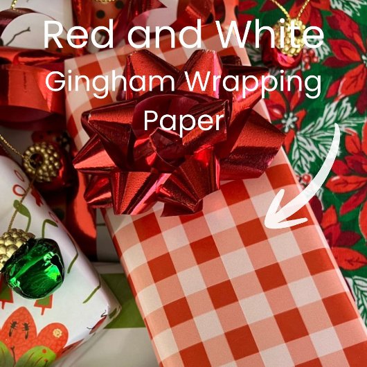 Christmas Red and White Gingham Cadeaupapier