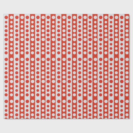 Christmas Red and White Polka Dots Cadeaupapier (Vlak)