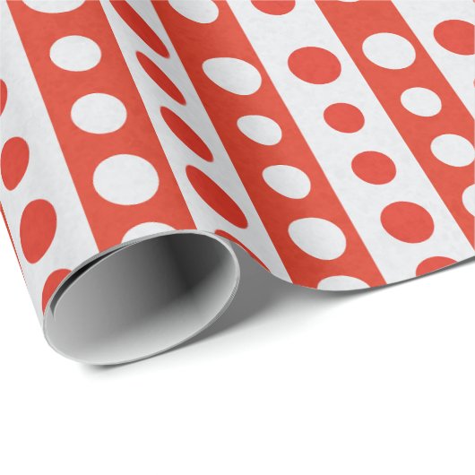 Christmas Red and White Polka Dots Cadeaupapier (Rol Hoek)