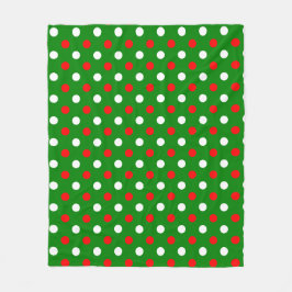 Christmas - Red and White Polka Dots Pattern Fleece Deken