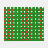 Christmas - Red and White Polka Dots Pattern Fleece Deken (Voorkant (Horizontaal))
