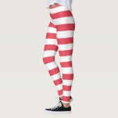 Christmas Red and White Wide Stripe Leggings (Links)