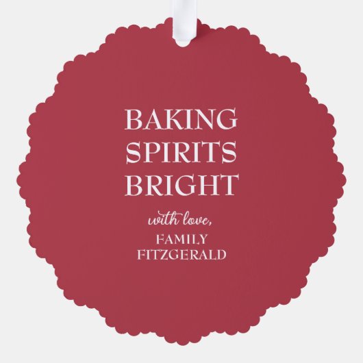 Christmas Red Baking Spirits Ornament Kaart (Achterkant)