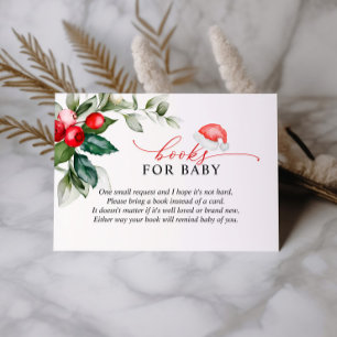 Christmas Red Berries Groen Boek voor Baby Kaart