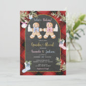 Christmas Red Black Plaid Cookie Geslacht Reveal Kaart (Staand voorkant)