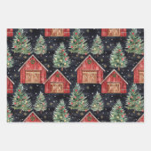 Christmas Red Blue Green Cactus Floral Inpakpapier Vel (Voorkant 3)