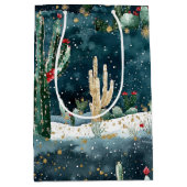 Christmas Red Blue Green Cactus Floral Medium Cadeauzakje (Voorkant)