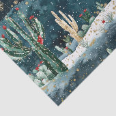 Christmas Red Blue Green Cactus Floral Tissuepapier (Detail)