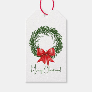 Christmas Red Bow Holiday Tag Cadeaulabel