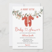 Christmas Red Boys Merry Little Baby Shower  Kaart (Voorkant)