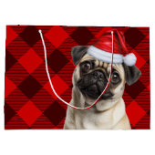 Christmas Red Buffalo Plaid Pug Dog Lover Groot Cadeauzakje (Achterkant)