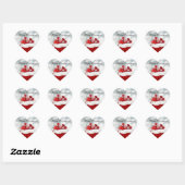 Christmas Red Cadeau Hart Sticker (Vel)