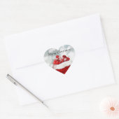 Christmas Red Cadeau Hart Sticker (Envelop)