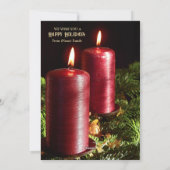 Christmas Red Candles Winter Holidays Feestdagenkaart (Achterkant)