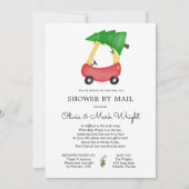 Christmas Red Car Baby shower per post Kaart (Voorkant)