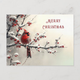 Christmas Red Cardinal Holiday Briefkaart