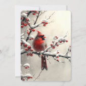 Christmas Red Cardinal Holiday Party Invitation Kaart (Achterkant)